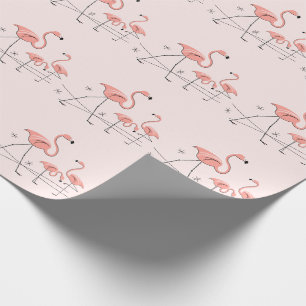 Papier Cadeau Flamants roses papier d'emballage Pink Trio 2