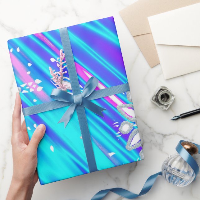 Papier Cadeau Flambeaux de parties scintillant (Cadeaux)