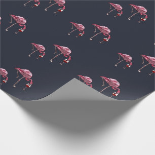 Papier Cadeau Flamingo rose Motif Vin Boisson Drôle