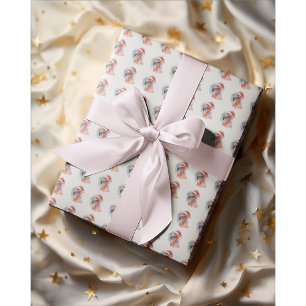 Papier Cadeau Flamingo Snowbird de Noël
