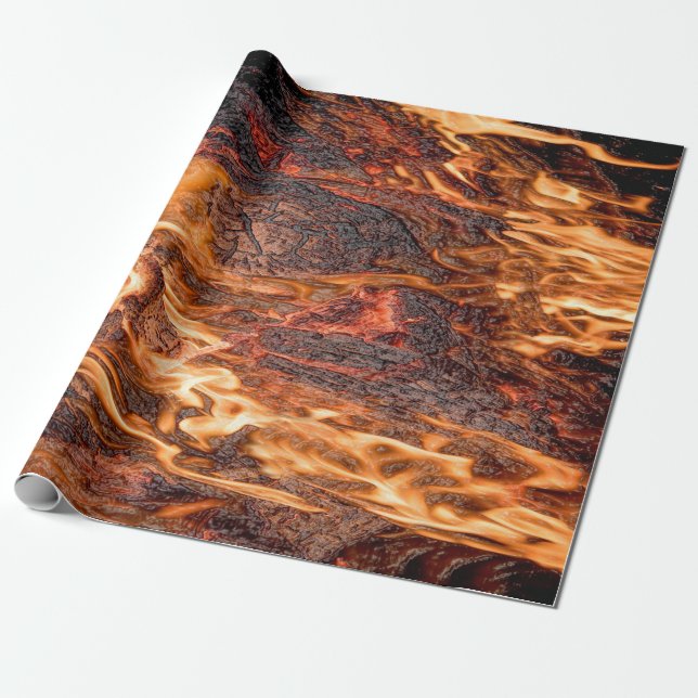 Papier Cadeau Flamme orange (Déroulé)