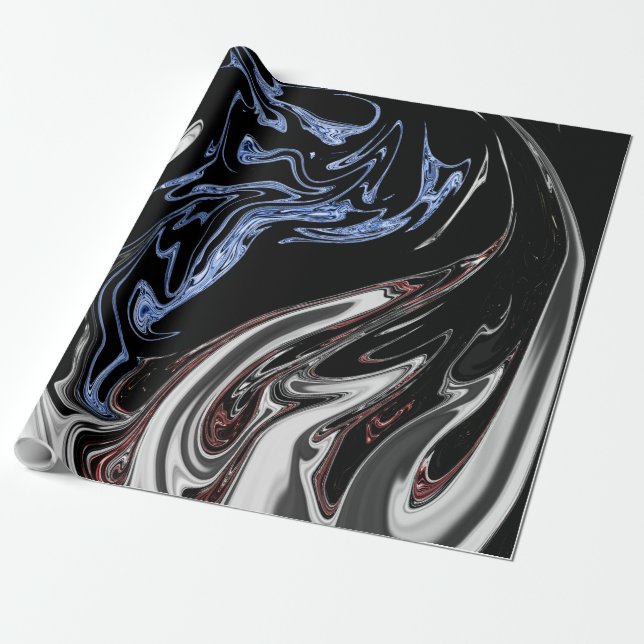 Papier Cadeau Flammes Blanches Et Bleues Art Abstrait | Meilleur (Déroulé)