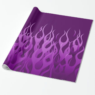 Papier Cadeau Flammes de course violet cool Flames de broches