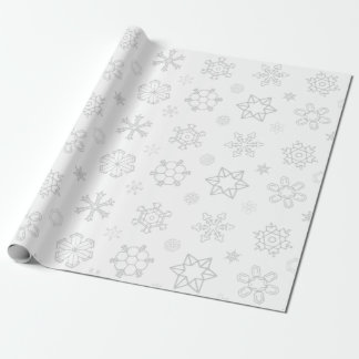 Papier Cadeau Flammes de neige grises sur papier d'enveloppement