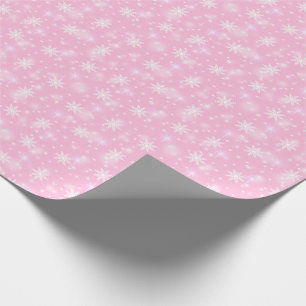 Papier Cadeau Flammes de neige Holiday Pink hiver