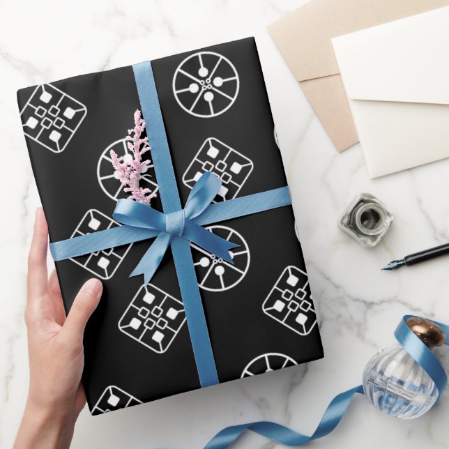 Papier Cadeau Flammes de neige modernes du milieu du siècle (Cadeaux)