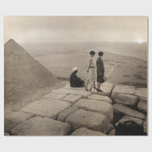 Papier Cadeau Flapper Girls Sunrise Khufu Pyramid, Égypte 1920