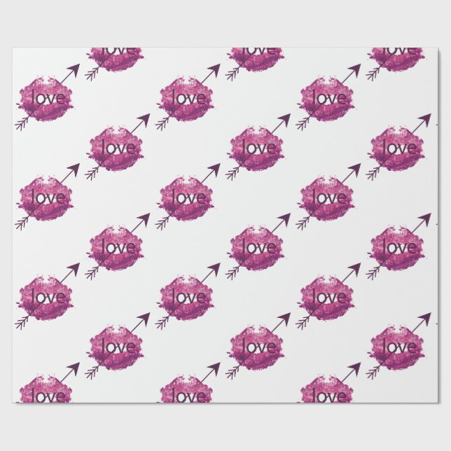 Papier cadeau "Flèche de Cupidon" frappé par l'amo (Plat)