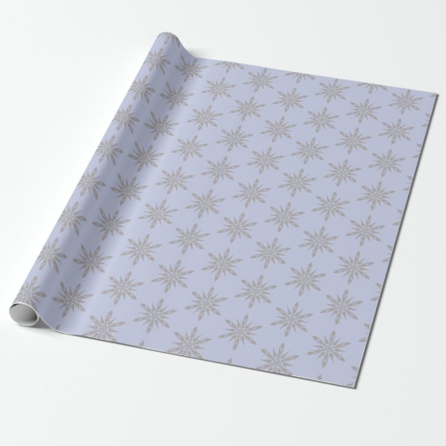 Papier Cadeau Flèche de neige gris Hiver bleu (Déroulé)