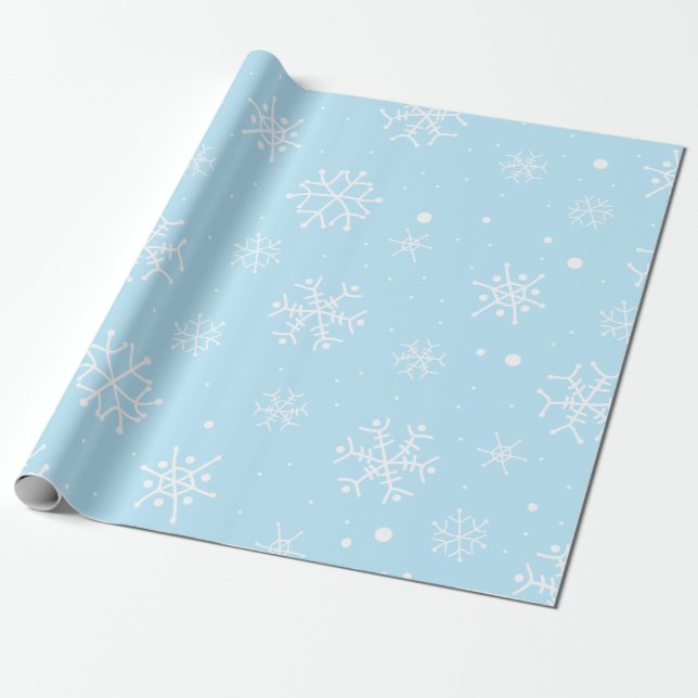 Papier Cadeau Flèche-neige bleue et blanche (Déroulé)
