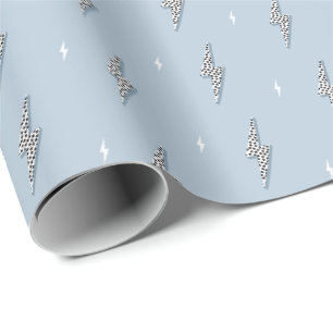 Papier Cadeau Flèches abstraites minimalistes bleu bébé