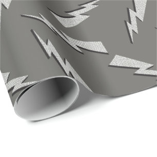 Papier Cadeau flèches audacieuses modernes bébé garçon gris masc