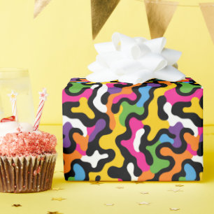 Papier Cadeau Flèches colorées rétro Motif Abstrait Funky y2k