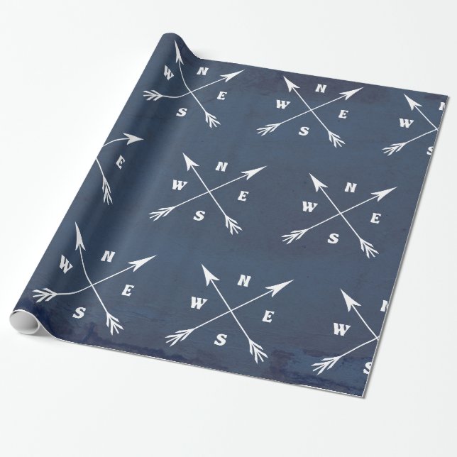 Papier Cadeau Flèches de boussole (Déroulé)