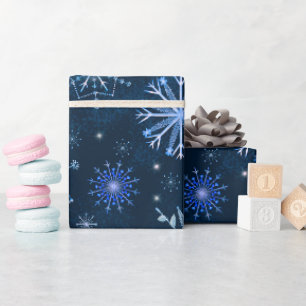Papier Cadeau Flèches de neige branches et fleurs gelées