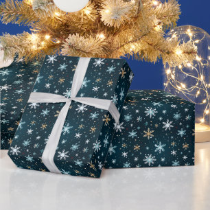 Papier Cadeau Flèches de neige de la marine moderne de Noël