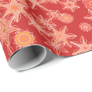 Papier Cadeau Flèches de neige géométriques modernes, Mandarin O
