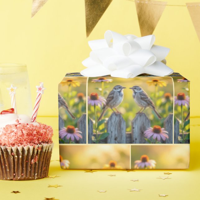 Papier Cadeau Flèches Perchées Sur La Clôture Du Picket (Fête d'anniversaire)