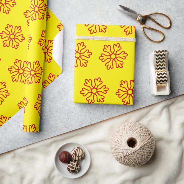 Papier Cadeau Flèches rouges jaune (Artisanat)