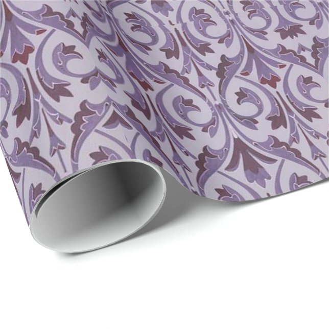 Papier Cadeau Flèches violettes Art Nouveau (Coin rond)