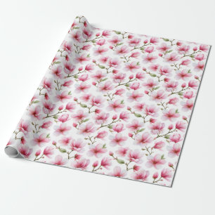 Papier Cadeau Fleur artistique rose pâle Jardin romantique
