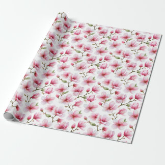 Papier Cadeau Fleur artistique rose pâle Jardin romantique