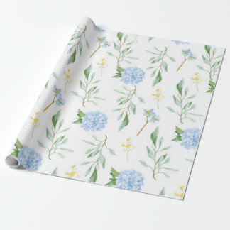 Papier Cadeau Fleur Bleue