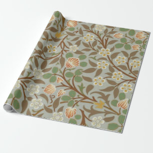 Papier Cadeau Fleur botanique de trèfle William Morris