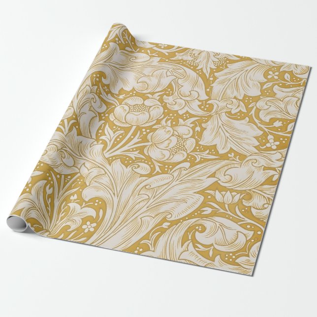 Papier Cadeau Fleur bouton de bachelier de William Morris Classi (Déroulé)