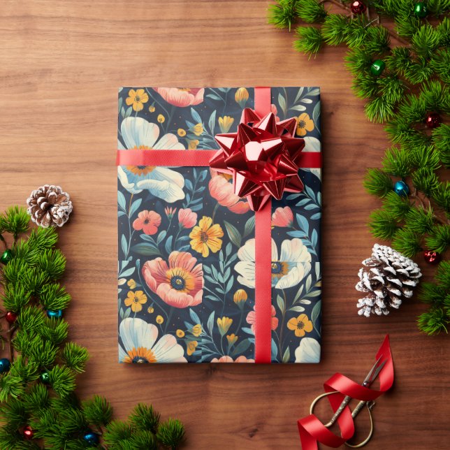 Papier Cadeau Fleur brillant (Cadeau de vacances)