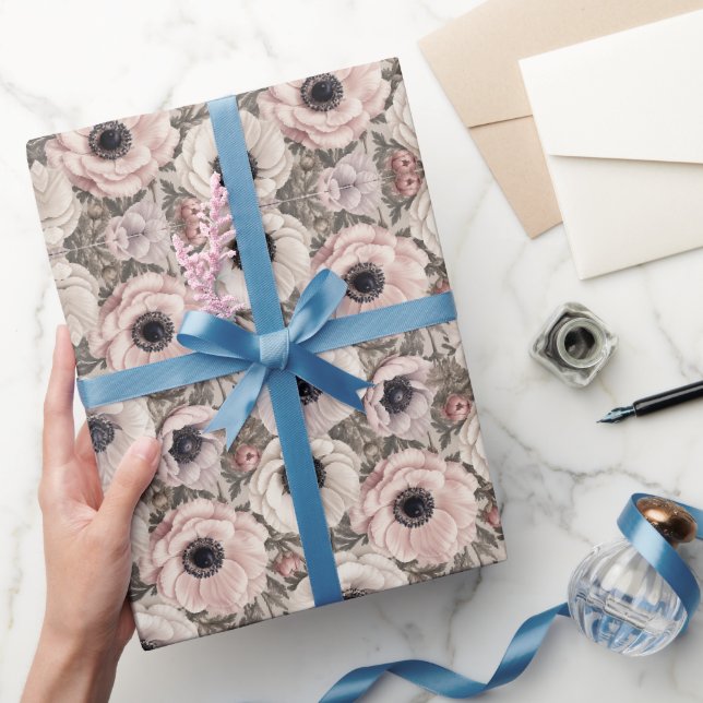 Papier Cadeau Fleur d'anémone de luxe raffiné Art (Cadeaux)