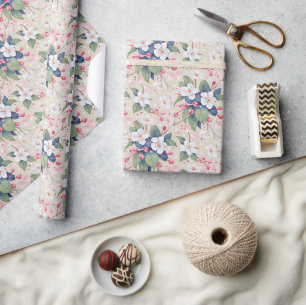 Papier Cadeau Fleur d'Apple (blanc d'albescent)