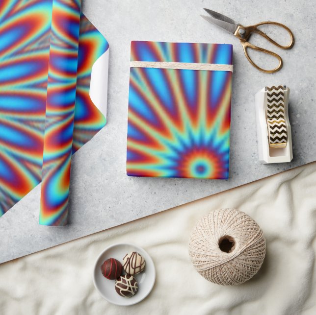 Papier Cadeau - Fleur d'Art Psychédélique (Artisanat)