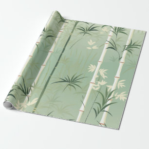 Papier Cadeau Fleur de bambou sereine asiatique (2)