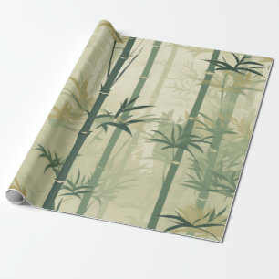 Papier Cadeau Fleur de bambou sereine asiatique (3)