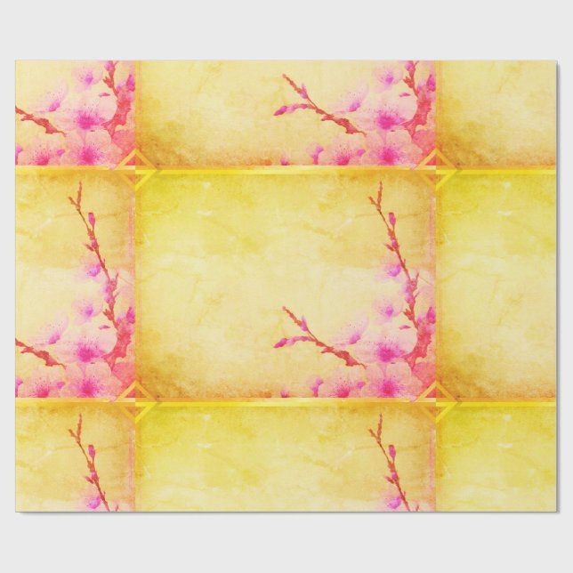 Papier Cadeau Fleur de cerise (Plat)