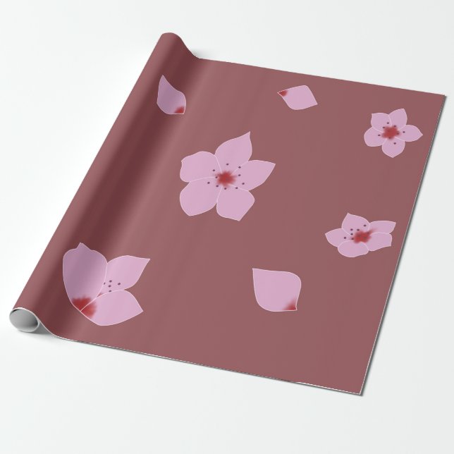 Papier Cadeau Fleur de cerise (Déroulé)