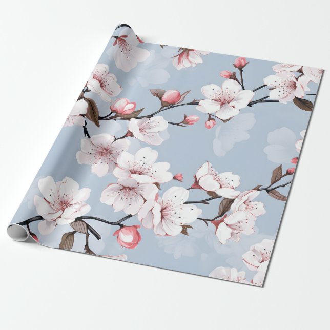 Papier Cadeau Fleur de cerise (Déroulé)
