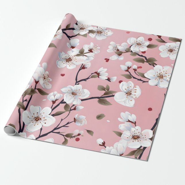 Papier Cadeau Fleur de Cerisier (Déroulé)