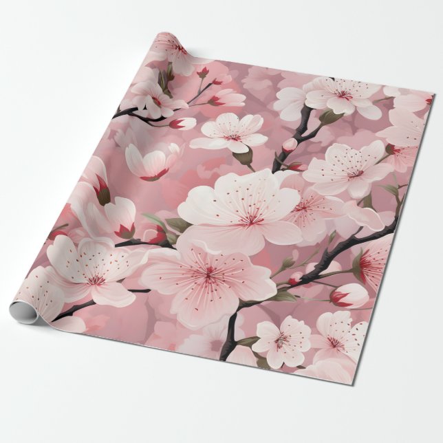 Papier Cadeau Fleur de Cerisier (Déroulé)