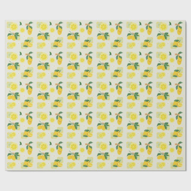 Papier Cadeau Fleur de Citron (Plat)