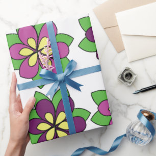 Papier Cadeau Fleur de clématite pourpre