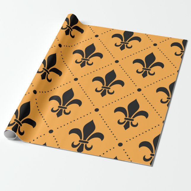 Papier Cadeau Fleur De Lis Motif (Déroulé)