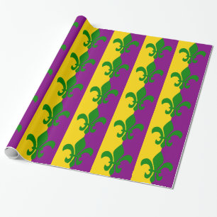 Papier Cadeau Fleur de Lis verte