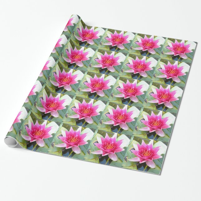 Papier Cadeau Fleur de Lotus de nénuphar (Déroulé)