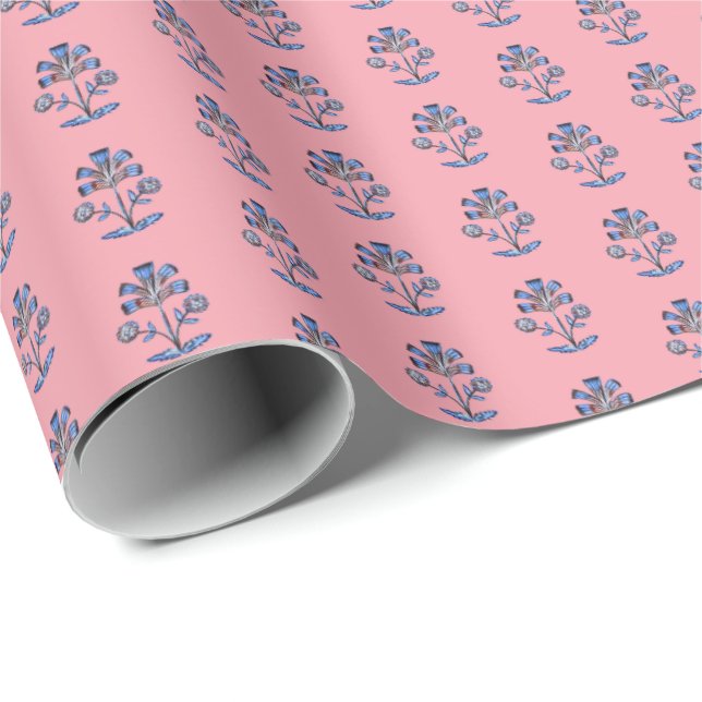 Papier Cadeau Fleur de lotus en impression sur bloc  (Coin rond)