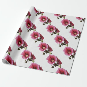 Papier Cadeau Fleur de Malva rose paradisiaque