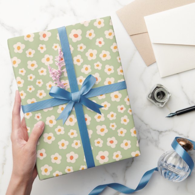 Papier Cadeau Fleur de Pâquerette Pastel (Cadeaux)