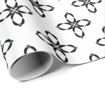 Fleur de pingouin noir et blanc