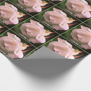 Papier Cadeau Fleur de rose blanche personnalisée